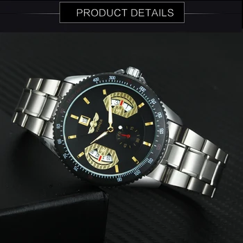 WINNER Men Automatic Mechanical Watch Stainless Steel Strap Working Sub-dial Date Display Luxury Waterproof Reloj Hombre
WINNER Men Automatic Mechanical Watch Stainless Steel Strap Working Sub-dial Date Display Luxury Waterproof Reloj Hombre