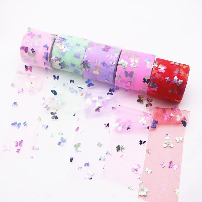6cm 25Yards Soft Tulle Butterfly Printed Tulle Mesh Fabric DIY Tutu Skirt Bow Poms Hairbands Clips Wedding Birthday Decoration
6cm 25Yards Soft Tulle Butterfly Printed Tulle Mesh Fabric DIY Tutu Skirt Bow Poms Hairbands Clips Wedding Birthday Decoration