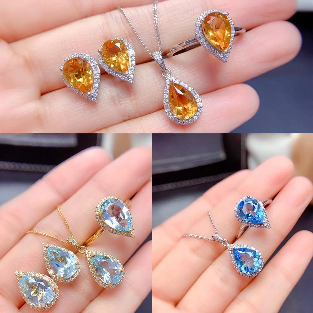 Женское кольцо с подвеской в виде капли воды кристаллами циркония 925 | Украшения и