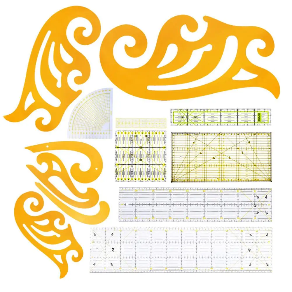Patchwork Ruler Set Multi-function Clothing Ruler Manual Drawing Ruler Sewing Craft Scale Tailor Yardstick Cloth Cutting Rulers
Patchwork Ruler Set Multi-function Clothing Ruler Manual Drawing Ruler Sewing Craft Scale Tailor Yardstick Cloth Cutting Rulers