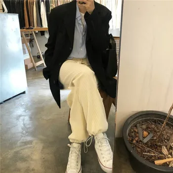 Korea Chic Women Spring Cordoroy Elastic Waist Long Pants Solid Color Loose Casual Drawstring Long Trousers solid color
Korea Chic Women Spring Cordoroy Elastic Waist Long Pants Solid Color Loose Casual Drawstring Long Trousers solid color