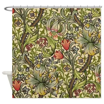 

William Morris Golden Lily Pattern Decorative Fabric Shower Curtain (69"x70")