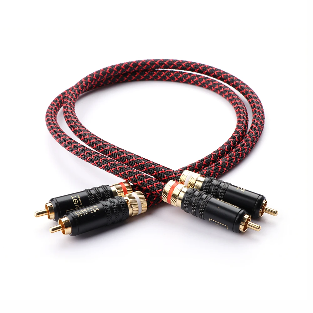 1 pair High Quality Hifi Audio OFC 2RCA to 2RCA Extension cable RCA interconnect cable with WBT-0144 RCA connector plug
1 pair High Quality Hifi Audio OFC 2RCA to 2RCA Extension cable RCA interconnect cable with WBT-0144 RCA connector plug