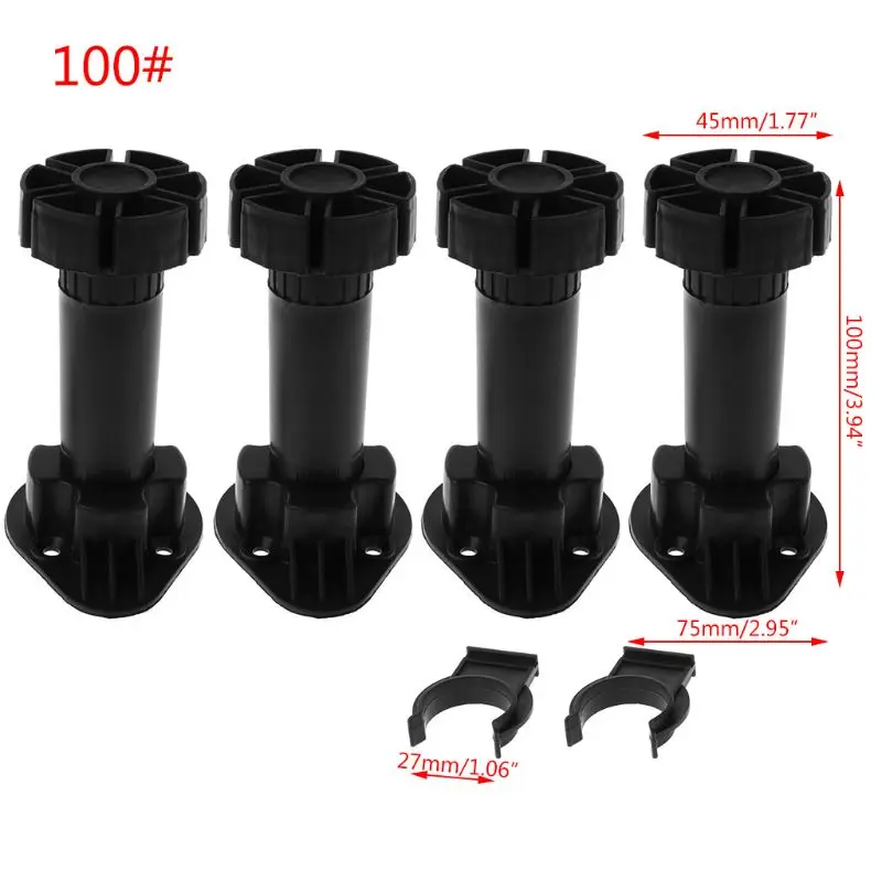 Description Picture 2 of item4pcs Adjustable Height Cupboard Foot Cabinet Leg For Kitchen Bathroom
