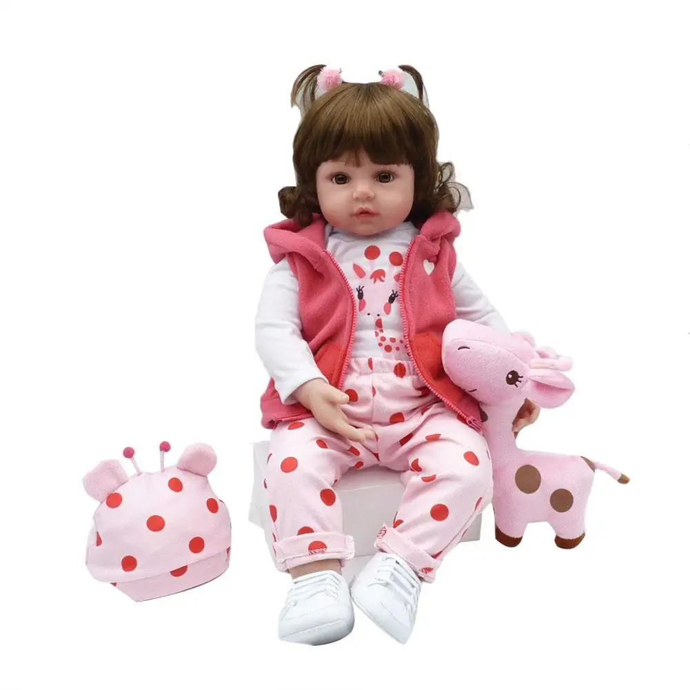 Фото 46CM Reborn Lifelike Doll Soft Silicone Cute Baby Dolls House Girl Toy Birthday Gifts Companion Toys | Игрушки и хобби