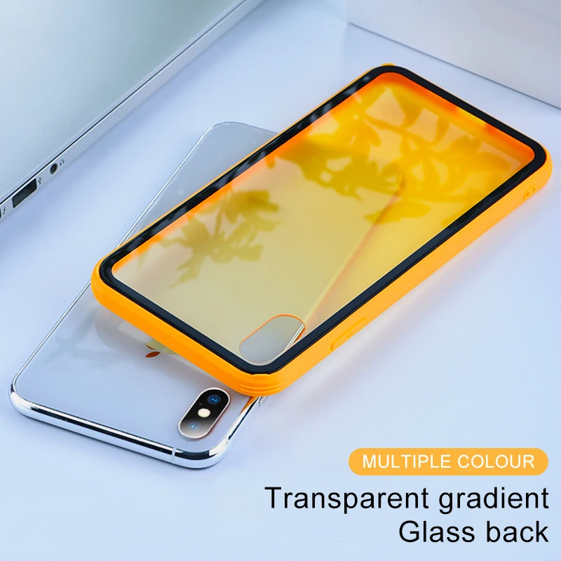 Transparent Colorful Tempered Glass Phone Case For iPhone XS Max XR X 7 8 6S Plus Soft Silicone Edge Tempered Glass Cover Fundas
Transparent Colorful Tempered Glass Phone Case For iPhone XS Max XR X 7 8 6S Plus Soft Silicone Edge Tempered Glass Cover Fundas