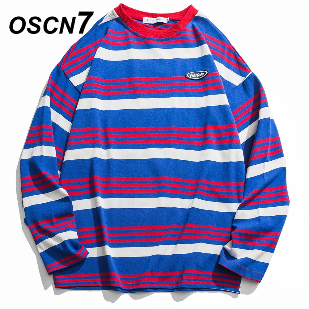 OSCN7 Stripe Color Block Men's Long Sleeve T-Shirts 2019 Fall Stripe Tshirts Men Hip Hop Casual Women Top Tee Streetwear H9675
OSCN7 Stripe Color Block Men's Long Sleeve T-Shirts 2019 Fall Stripe Tshirts Men Hip Hop Casual Women Top Tee Streetwear H9675