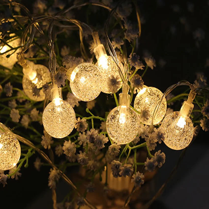 AC110V 220V 10M LED Crystal Bubble Ball String Lamp Light Waterproof Garland Fairy Lights For Christmas Home Holiday Decoration
AC110V 220V 10M LED Crystal Bubble Ball String Lamp Light Waterproof Garland Fairy Lights For Christmas Home Holiday Decoration