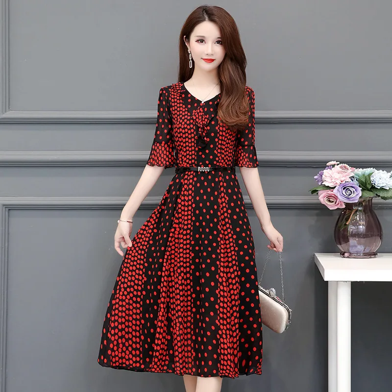 Polka Dot Dress Spring And Summer 2019 New Style Elegant Thin High-waisted Mid-length Goddess-Style Chiffon over-the-Knee A- lin
Polka Dot Dress Spring And Summer 2019 New Style Elegant Thin High-waisted Mid-length Goddess-Style Chiffon over-the-Knee A- lin