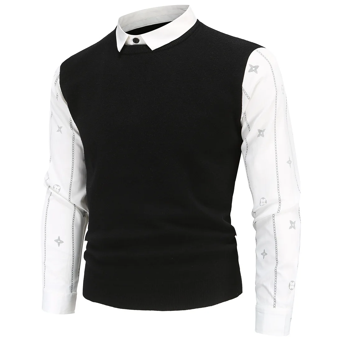 YM603 British Slim Fit Men's 2021 Autumn Winter Vacation Two Clothes Men's Shirt Collar Printed Sleeve Sweater
YM603 British Slim Fit Men's 2021 Autumn Winter Vacation Two Clothes Men's Shirt Collar Printed Sleeve Sweater