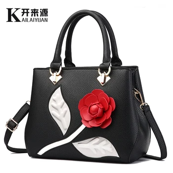 

100% Genuine leather Women handbags 2020 New Female sweet lady stereotypes fashion handbags slung shoulder bag Flower bag
