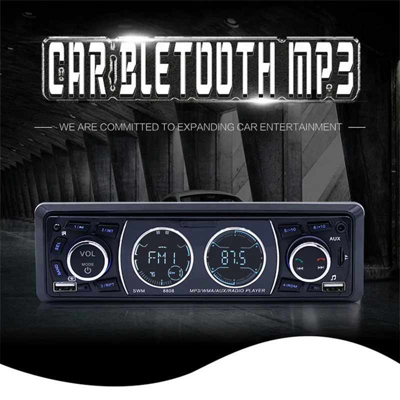 8808 1 Din Car Radios 2.5'' LCD Stereo MP3 Music Player BT Dual USB2.0 TF Card AUX FM Radio Hands Calling In-dash | Автомобили и