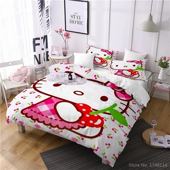 3D Cartoon Hello Kitty Cat Printed Duvet Cover Set Twin Full Queen King Size Bedding Set Bedlinens Bedclothes for Children Girls
3D Cartoon Hello Kitty Cat Printed Duvet Cover Set Twin Full Queen King Size Bedding Set Bedlinens Bedclothes for Children Girls