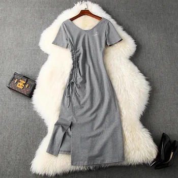 Dress Summer Women Fashion Simple Casual V-Neck Short Sleeved Solid Colour Bandage Split Irregular Dress Over The Knees S-XL
Dress Summer Women Fashion Simple Casual V-Neck Short Sleeved Solid Colour Bandage Split Irregular Dress Over The Knees S-XL