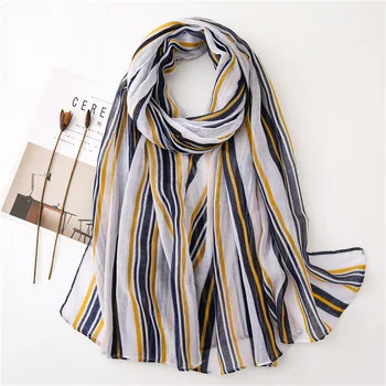 Korean Style Cotton and Linen Scarf Women's Light Weight Striped Shawl Reversible Spring and Autumn Long Scarf
Korean Style Cotton and Linen Scarf Women's Light Weight Striped Shawl Reversible Spring and Autumn Long Scarf