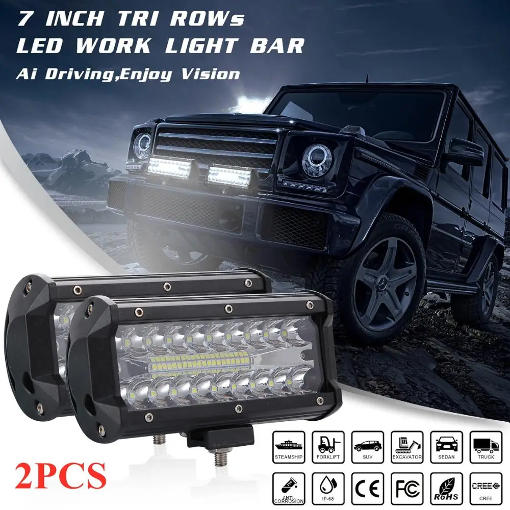 2pcs 7inch 120W Work Light LED Light Bar Spot Flood Beam for 4X4 Offroad Boat Tractor Truck SUV ATV LED Work Light Driving Lamp
2pcs 7inch 120W Work Light LED Light Bar Spot Flood Beam for 4X4 Offroad Boat Tractor Truck SUV ATV LED Work Light Driving Lamp