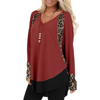 Madam clothing OWLPRINCESS 2019 Winter Women's Bat Sleeve Stitching Leopard T-shirt Long-Sleeved T-shirt
Madam clothing OWLPRINCESS 2019 Winter Women's Bat Sleeve Stitching Leopard T-shirt Long-Sleeved T-shirt