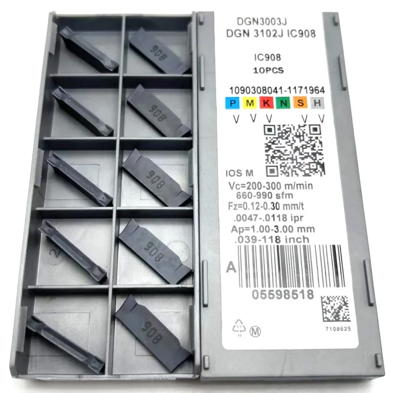 10 pieces of DGN3102J IC908 DGN3102C IC908 carbide 3mm slotting inserts, CNC high-quality cutting tools, DGN 3102 turning insert
10 pieces of DGN3102J IC908 DGN3102C IC908 carbide 3mm slotting inserts, CNC high-quality cutting tools, DGN 3102 turning insert
