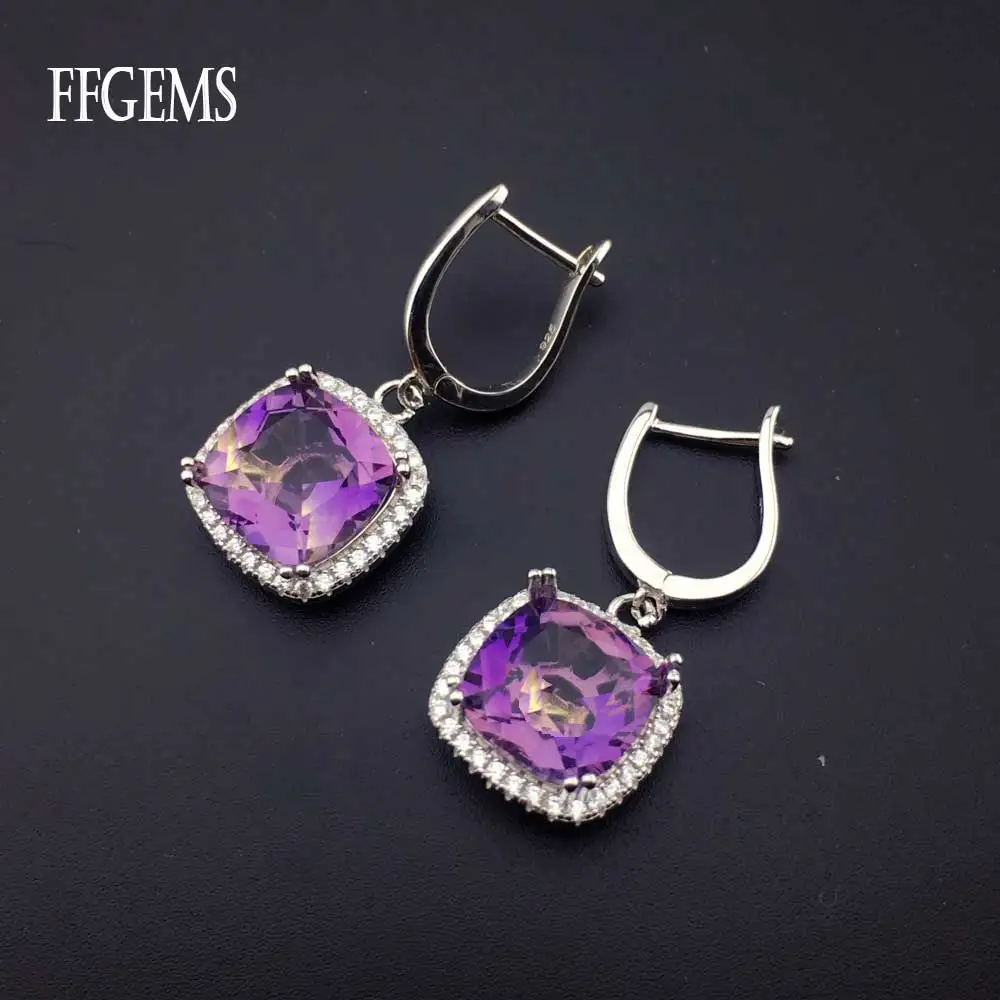 FFGems Natural Ametrine purple square big stone hang Sterling 925 Silver Drop Earring For Women Party Wedding Gift box wholesale
FFGems Natural Ametrine purple square big stone hang Sterling 925 Silver Drop Earring For Women Party Wedding Gift box wholesale