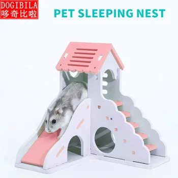 Hamster sleeping nest Toy nest of small color house Bear double double villa villa balcony hamster cage articles
Hamster sleeping nest Toy nest of small color house Bear double double villa villa balcony hamster cage articles