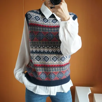 2020 Autumn New Wool European and American Style Waistcoat Women Retro Color Sleeveless Sweater Waistcoat Women Knitted Vest 
2020 Autumn New Wool European and American Style Waistcoat Women Retro Color Sleeveless Sweater Waistcoat Women Knitted Vest