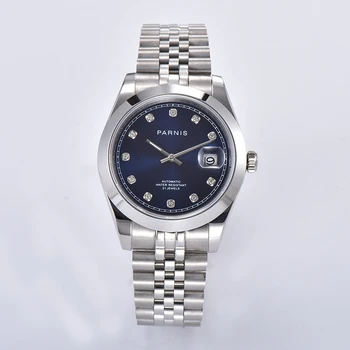 Parnis 39.5mm Blue Dial Men's Watches Calendar Miyota 8215 Movement Automatic Mechanical Men Wristwatch jam tangan pria 2020
Parnis 39.5mm Blue Dial Men's Watches Calendar Miyota 8215 Movement Automatic Mechanical Men Wristwatch jam tangan pria 2020