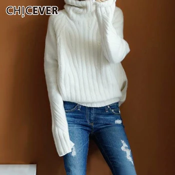 CHICEVER Korean Knitted Women's Sweater Turtleneck Long Sleeve Oversized Pullover Female Sweaters 2020 Autumn Winter Fashion New
CHICEVER Korean Knitted Women's Sweater Turtleneck Long Sleeve Oversized Pullover Female Sweaters 2020 Autumn Winter Fashion New
