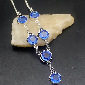 Round Shape Fashion New Ocean BlueTopaz 925 Sterling Silver Women Necklace 19 inches VC06
Round Shape Fashion New Ocean BlueTopaz 925 Sterling Silver Women Necklace 19 inches VC06