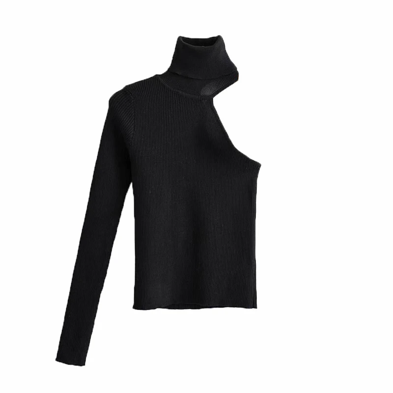 Sexy Asymmetic High Collar Knitted black Sweater Women One Shoulder Long Sleeve Stretchy Slim Pullovers Chic Tops
Sexy Asymmetic High Collar Knitted black Sweater Women One Shoulder Long Sleeve Stretchy Slim Pullovers Chic Tops
