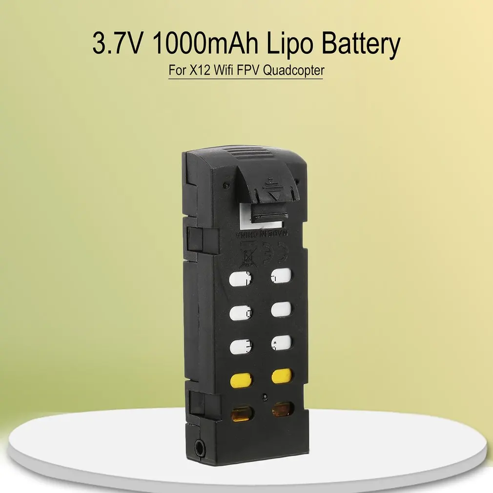 3.7V 1000mAh Lipo Battery for X12 Wifi FPV Drone RC Quadcopter Spare Parts RC Drone Rechargeable RC Battery Toys Accessories
3.7V 1000mAh Lipo Battery for X12 Wifi FPV Drone RC Quadcopter Spare Parts RC Drone Rechargeable RC Battery Toys Accessories