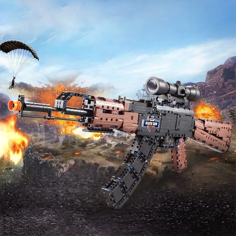 738pcs AK47 Models Building Blocks Technic SWAT Military WW2 Weapon City Police For Assault Rifle GUN Blocks Toys for Children
738pcs AK47 Models Building Blocks Technic SWAT Military WW2 Weapon City Police For Assault Rifle GUN Blocks Toys for Children