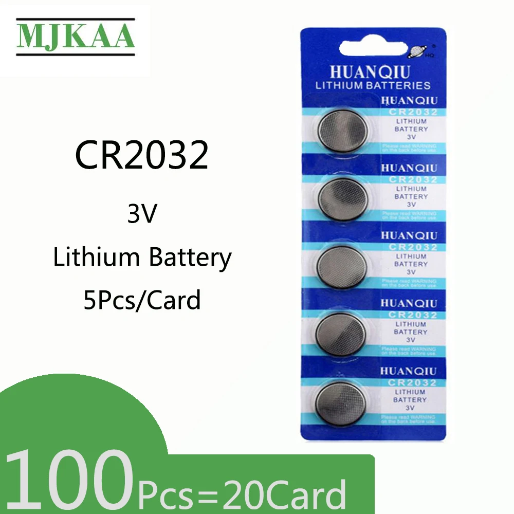 100Pcs=20Card CR2032 Lithium 3V Button BatteryBR2032 DL2032 ECR2032 Cell Coin Batteries For Watch Electronic Toy Remote
100Pcs=20Card CR2032 Lithium 3V Button BatteryBR2032 DL2032 ECR2032 Cell Coin Batteries For Watch Electronic Toy Remote