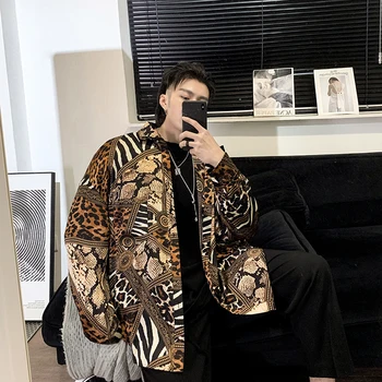 SHENGYUJIN PH retro lazy street leopard snake print silk loose shirt men's shirt tide personality men and women couple shirt
SHENGYUJIN PH retro lazy street leopard snake print silk loose shirt men's shirt tide personality men and women couple shirt