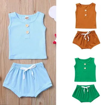 Baby Summer Clothing Newborn Infant Baby Boys Girls Solid Summer Vest Tops Tee Shorts Set Outfits Costumes детская одежда
Baby Summer Clothing Newborn Infant Baby Boys Girls Solid Summer Vest Tops Tee Shorts Set Outfits Costumes детская одежда
