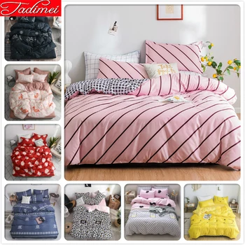 

New Fashion Stripe Duvet Cover Bedding Set Adult Kids Child Girl Bed Linen Single Twin Queen King Size 1.35m 1.5m 1.8m 2.0m 2.2m