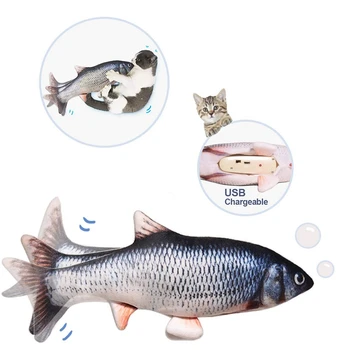 11 Inch Low-Noise Realistic Cat Moving Fish Toy Chew Toy Kitten Fish Flap Cat Swing Plush Pillow USB Charging 
11 Inch Low-Noise Realistic Cat Moving Fish Toy Chew Toy Kitten Fish Flap Cat Swing Plush Pillow USB Charging