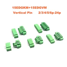 20Sets Pitch 3.81mm Pluggable PCB Screw Terminal Block Connector Male/Female Bornier 15EDGKM+VM/RM 2/3/4/5/6Pin Morsettiera
20Sets Pitch 3.81mm Pluggable PCB Screw Terminal Block Connector Male/Female Bornier 15EDGKM+VM/RM 2/3/4/5/6Pin Morsettiera