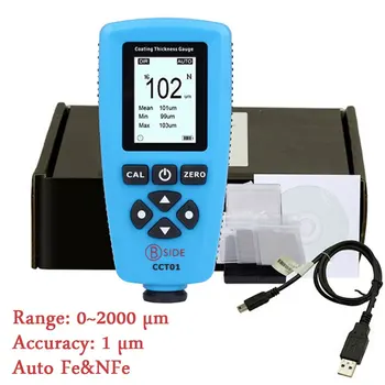 Portable CCT01 Digital Coating Thickness Gauge FE/NFE Width Measuring Instrument 0-2000um Car Paint Thickness Meter Tester
Portable CCT01 Digital Coating Thickness Gauge FE/NFE Width Measuring Instrument 0-2000um Car Paint Thickness Meter Tester