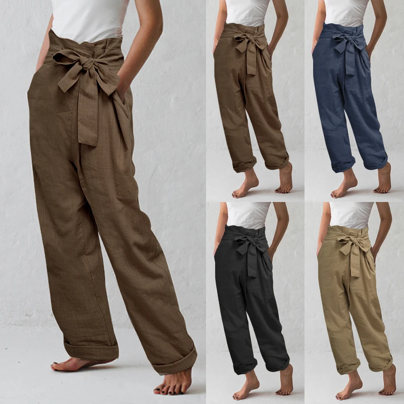 Celmia 2020 Autumn Vintage Wide Leg Trousers Palazzo Women High Waist Loose Harem Pants Causal Lace Up Linen Pantalon Plus Size
Celmia 2020 Autumn Vintage Wide Leg Trousers Palazzo Women High Waist Loose Harem Pants Causal Lace Up Linen Pantalon Plus Size