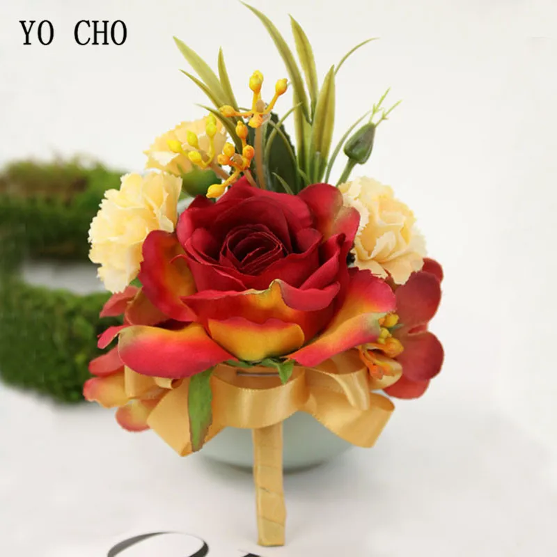 YO CHO Unique Designed Silk Flower Wedding Bridal Brooch Men Boutonniere Artificial Rose Flower Corsage Bracelet
YO CHO Unique Designed Silk Flower Wedding Bridal Brooch Men Boutonniere Artificial Rose Flower Corsage Bracelet