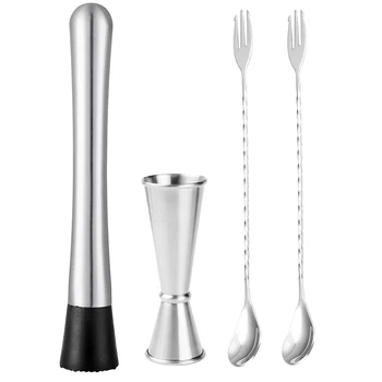 Stainless Steel Mojito Cocktail Jigger bar set Cocktail Muddler Mix Spoon Bar Kit Drink
Stainless Steel Mojito Cocktail Jigger bar set Cocktail Muddler Mix Spoon Bar Kit Drink
