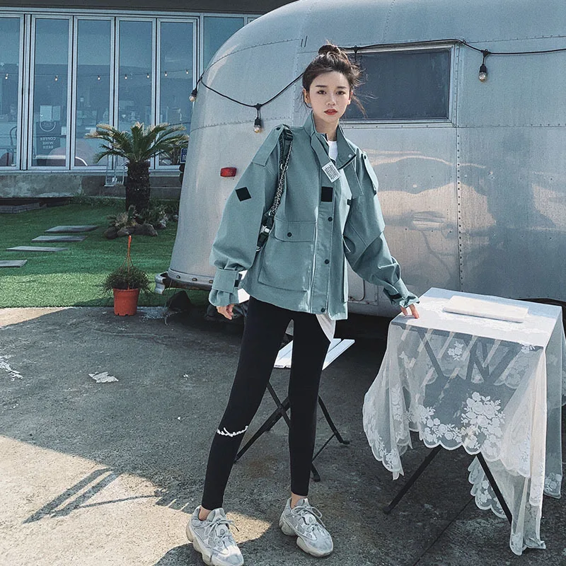 Photo Shoot Early Spring Jacket 2020 New Style Korean-style Versatile Loose-Fit BF Short Workwear Short Trench Coat Women's Fash
Photo Shoot Early Spring Jacket 2020 New Style Korean-style Versatile Loose-Fit BF Short Workwear Short Trench Coat Women's Fash