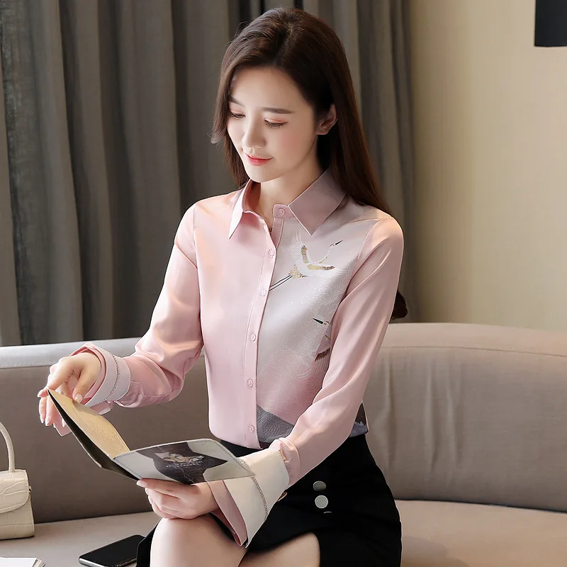 Chiffon Blouse 2020 Spring New Style WOMEN'S Dress Wind Crane Positioning Printed Shirt Non-symmetrical Long-sleeved Shirt WOMEN
Chiffon Blouse 2020 Spring New Style WOMEN'S Dress Wind Crane Positioning Printed Shirt Non-symmetrical Long-sleeved Shirt WOMEN