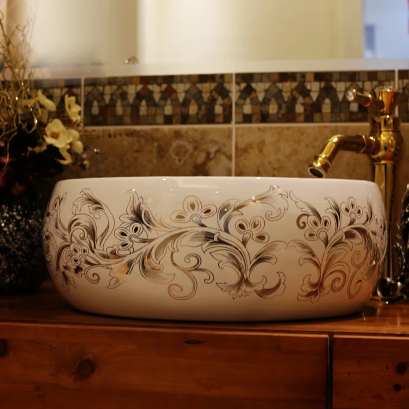 Procelain Europe Vintage Style Art wash basin Ceramic Counter Top Wash Basin Bathroom Sinks art sink
Procelain Europe Vintage Style Art wash basin Ceramic Counter Top Wash Basin Bathroom Sinks art sink