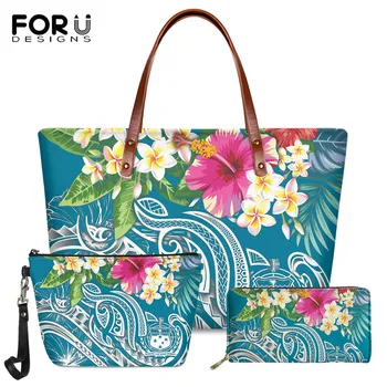 FORUDESIGNS Hibiscus Flower Polynesian Turtle Tattoo Print Luxury Ladies Fashion 3set/pcs Brand Designer Long PU Leather Wallet 
FORUDESIGNS Hibiscus Flower Polynesian Turtle Tattoo Print Luxury Ladies Fashion 3set/pcs Brand Designer Long PU Leather Wallet