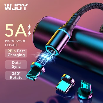 WJOY Magnetic Cable Micro USB Type C Full Agreement 5A Fast Charging Data Sync Magnet Charge For iPhone for Xiaomi Redmi Note 8
WJOY Magnetic Cable Micro USB Type C Full Agreement 5A Fast Charging Data Sync Magnet Charge For iPhone for Xiaomi Redmi Note 8