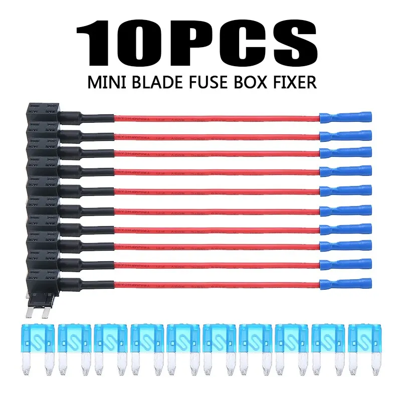 10pcs Add Circuit Mini Blade Fuse Box Holder 12V Universal Car Fuse Box Holder with 10pcs 15A AMP Blade Fuses
10pcs Add Circuit Mini Blade Fuse Box Holder 12V Universal Car Fuse Box Holder with 10pcs 15A AMP Blade Fuses