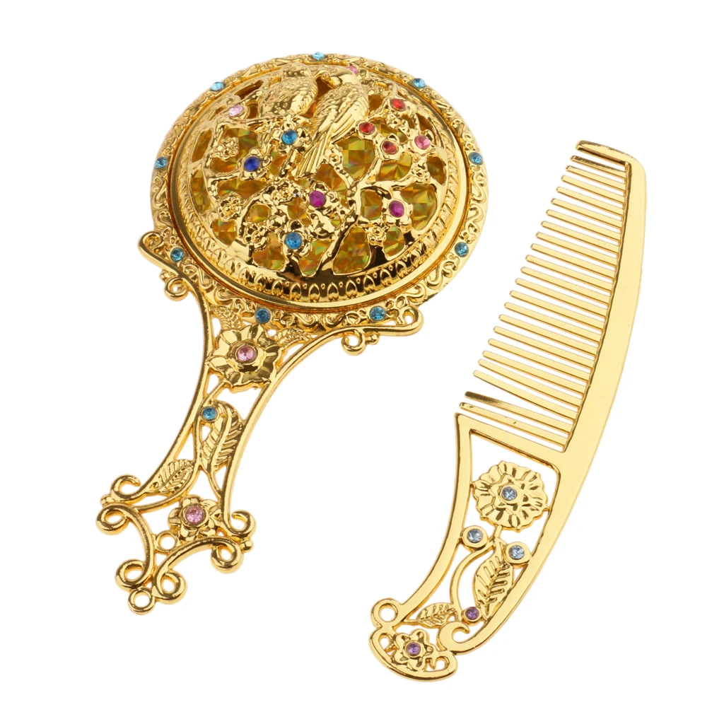 Antique Rhinestone Plated Hollow Makeup Hand Mirror Comb Set Round Silver Handheld Makeup Mirror Antique Hand Mirror Antique Rhinestone Plated Hollow Makeup Hand Mirror Comb Set Round Silver Handheld Makeup Mirror Antique Hand Mirror