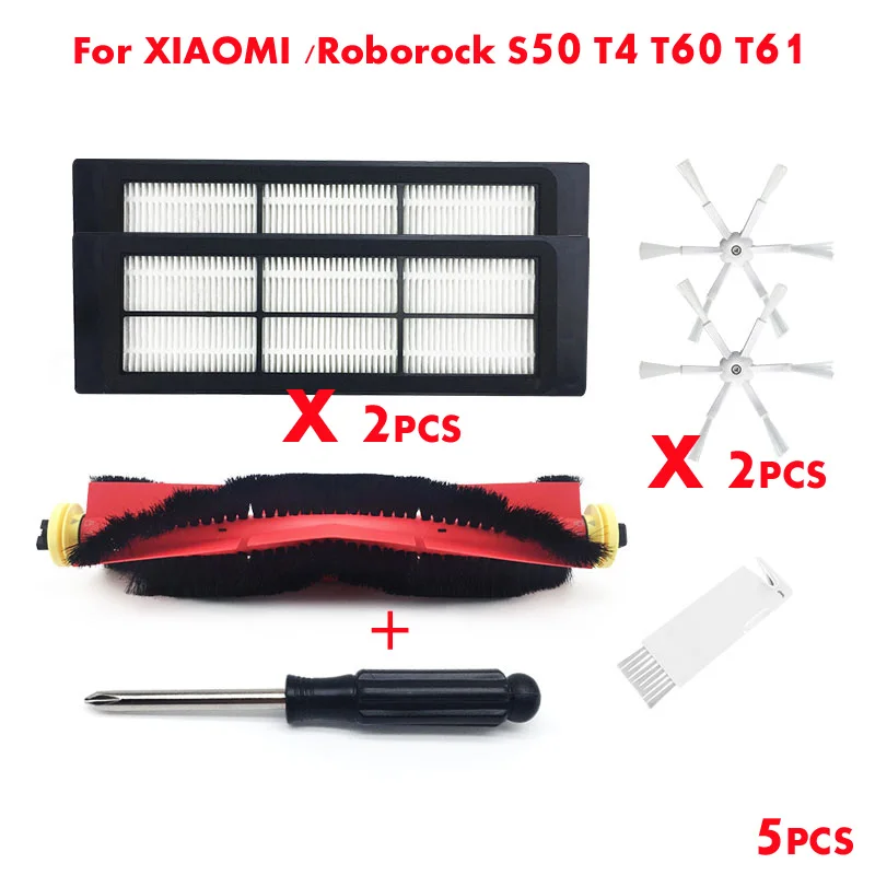 5PCS Robotic Vacuum Cleaner Partial Brush Main Brush Filter HEPA for XIAOMI vacuum 2Mijia / Roborock S55 T4 T60 T61 Accessories
5PCS Robotic Vacuum Cleaner Partial Brush Main Brush Filter HEPA for XIAOMI vacuum 2Mijia / Roborock S55 T4 T60 T61 Accessories