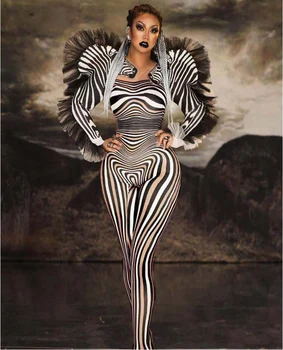 New Style Zebra Pattern Jumpsuit Women Singer Sexy Stage Outfit Bar DS Dance Cosplay Bodysuit Costume Prom Clothes
New Style Zebra Pattern Jumpsuit Women Singer Sexy Stage Outfit Bar DS Dance Cosplay Bodysuit Costume Prom Clothes